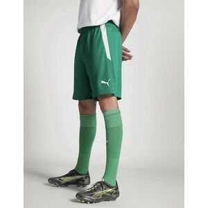 Puma Men's teamLIGA Soccer Shorts Green-White Size S New